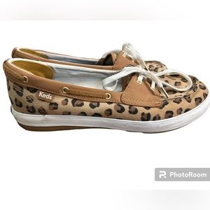 Keds leopard print slip on loafers
